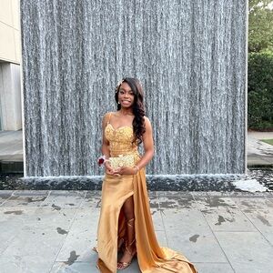Amazon Gold Elegance Prom Dress